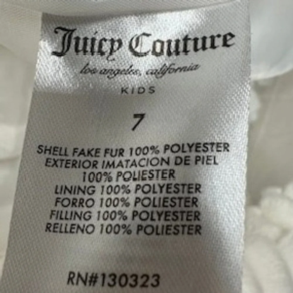 Juicy Couture Girls‎ Full Zip Jacket size 7 White